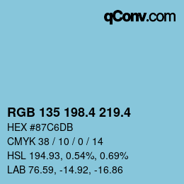 カラーコード: RGB 135 198.4 219.4 | qconv.com