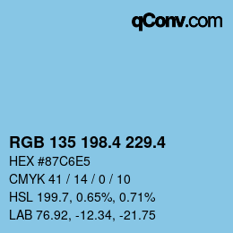 カラーコード: RGB 135 198.4 229.4 | qconv.com
