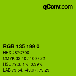 カラーコード: RGB 135 199 0 | qconv.com