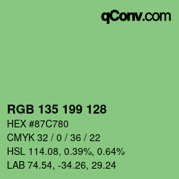 カラーコード: RGB 135 199 128 | qconv.com