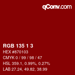 Farbcode: RGB 135 1 3 | qconv.com
