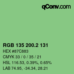 カラーコード: RGB 135 200.2 131 | qconv.com