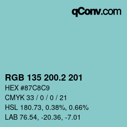 カラーコード: RGB 135 200.2 201 | qconv.com