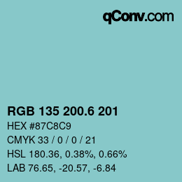 カラーコード: RGB 135 200.6 201 | qconv.com