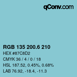 カラーコード: RGB 135 200.6 210 | qconv.com