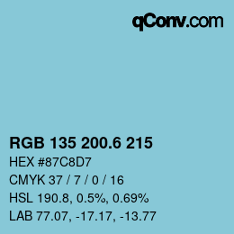 カラーコード: RGB 135 200.6 215 | qconv.com