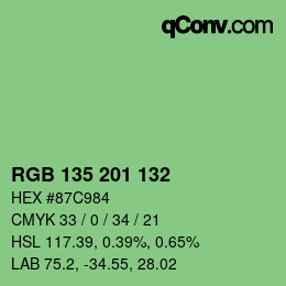 Color code: RGB 135 201 132 | qconv.com