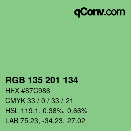 Color code: RGB 135 201 134 | qconv.com
