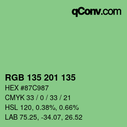 Color code: RGB 135 201 135 | qconv.com