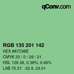 Color code: RGB 135 201 142 | qconv.com