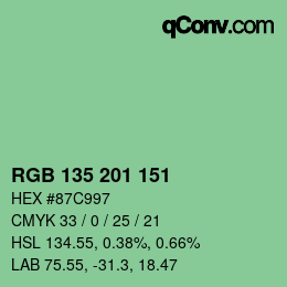 Farbcode: RGB 135 201 151 | qconv.com