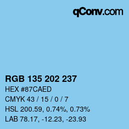 Color code: RGB 135 202 237 | qconv.com