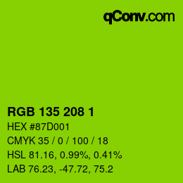 カラーコード: RGB 135 208 1 | qconv.com