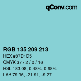 Farbcode: RGB 135 209 213 | qconv.com