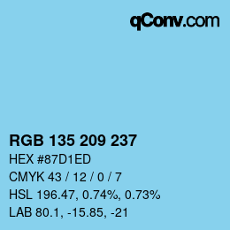 Color code: RGB 135 209 237 | qconv.com