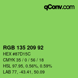 颜色代码: RGB 135 209 92 | qconv.com