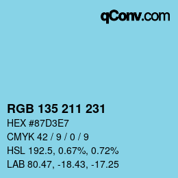 Color code: RGB 135 211 231 | qconv.com