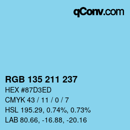 Color code: RGB 135 211 237 | qconv.com