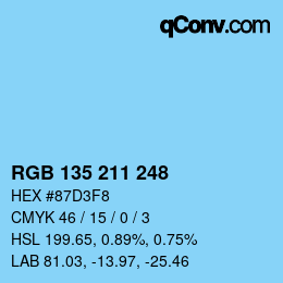 Color code: RGB 135 211 248 | qconv.com
