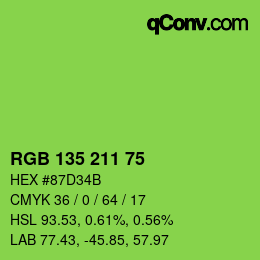 カラーコード: RGB 135 211 75 | qconv.com
