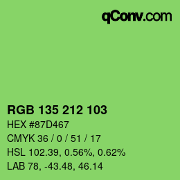 Color code: RGB 135 212 103 | qconv.com
