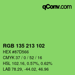 カラーコード: RGB 135 213 102 | qconv.com