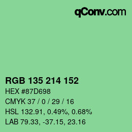 Farbcode: RGB 135 214 152 | qconv.com