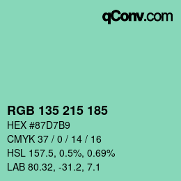 Color code: RGB 135 215 185 | qconv.com