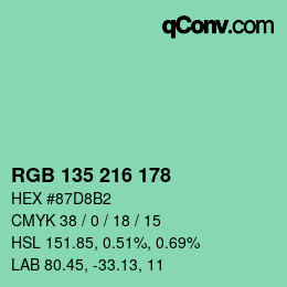 Color code: RGB 135 216 178 | qconv.com
