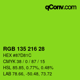 Color code: RGB 135 216 28 | qconv.com