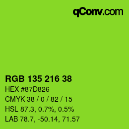 Color code: RGB 135 216 38 | qconv.com