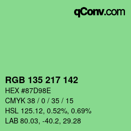 Color code: RGB 135 217 142 | qconv.com