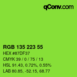 Color code: RGB 135 223 55 | qconv.com