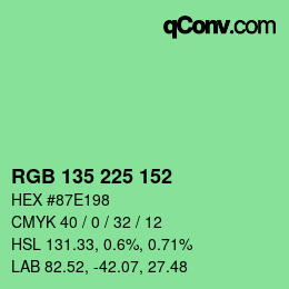 カラーコード: RGB 135 225 152 | qconv.com