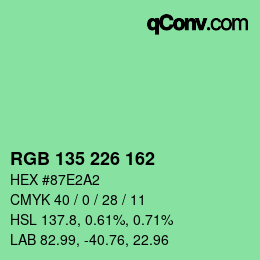 Color code: RGB 135 226 162 | qconv.com