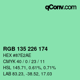 Color code: RGB 135 226 174 | qconv.com