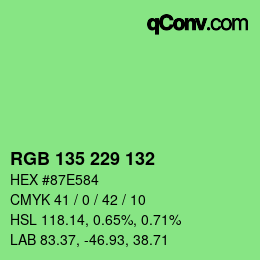 Color code: RGB 135 229 132 | qconv.com