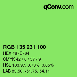 Color code: RGB 135 231 100 | qconv.com