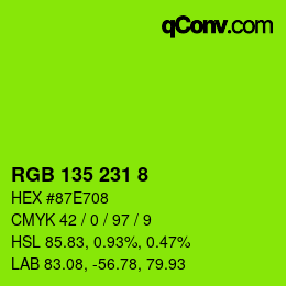 カラーコード: RGB 135 231 8 | qconv.com