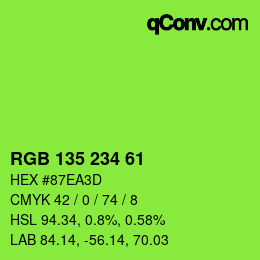 Color code: RGB 135 234 61 | qconv.com