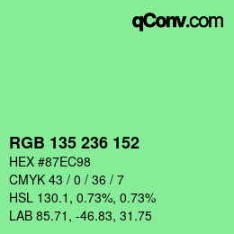 Color code: RGB 135 236 152 | qconv.com