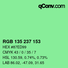 Color code: RGB 135 237 153 | qconv.com