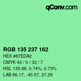 Color code: RGB 135 237 162 | qconv.com