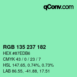 Color code: RGB 135 237 182 | qconv.com