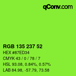 Color code: RGB 135 237 52 | qconv.com