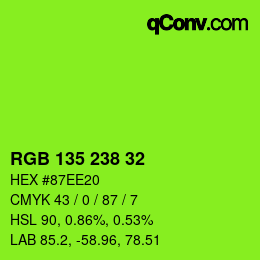 Color code: RGB 135 238 32 | qconv.com