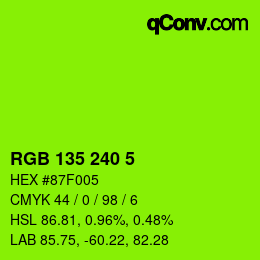 Color code: RGB 135 240 5 | qconv.com