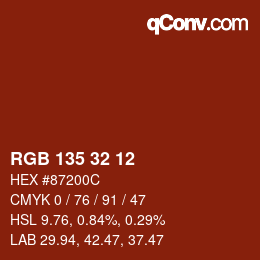 Color code: RGB 135 32 12 | qconv.com