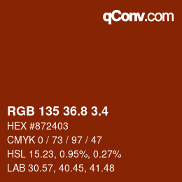 カラーコード: RGB 135 36.8 3.4 | qconv.com
