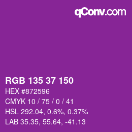 Color code: RGB 135 37 150 | qconv.com